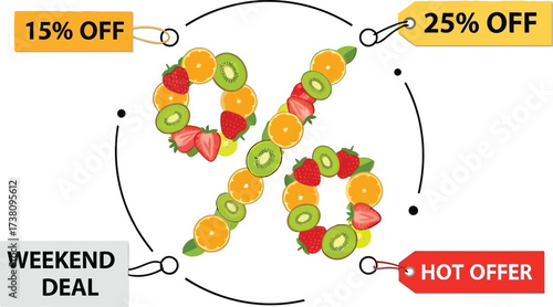 Fruit sale discount offer promotion weekend deal hot offer fifteen off