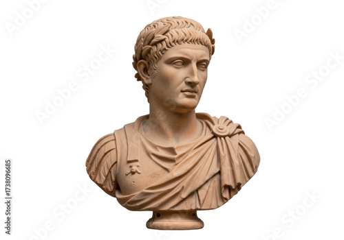 Foto Isolated Caesar statue in studio lighting, ancient Roman emperor, classical art