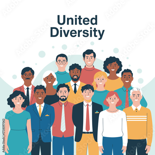 Diverse Group of People Standing Together Representing Unity and Inclusion Concept