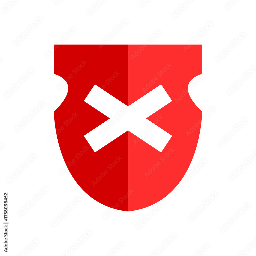 Fototapeta premium Red protection or prohibition symbol isolate.