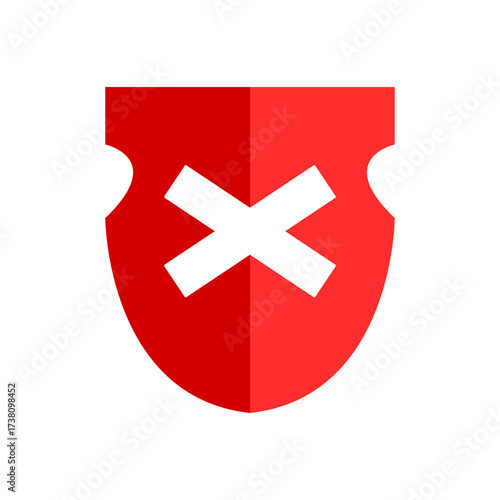 Red protection or prohibition symbol isolate.