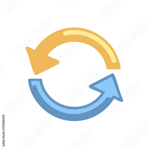 Free Download Recycle Arrow Illustration: Two Color Circular Process Design Symbol - GFXLoad