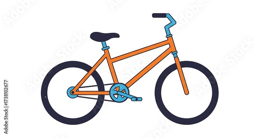 Orange BMX Bicycle Illustration.