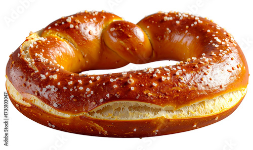 Angled Side View of Salted Pretzel