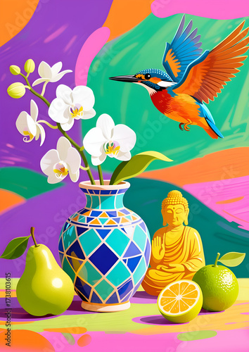 still life with flowers