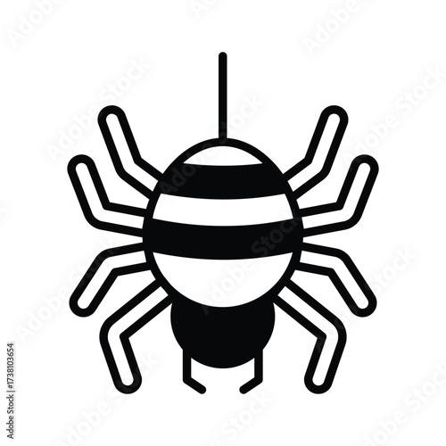 Horror spider icon crawling perfect for haunted Halloween art