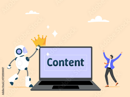 Working together with AI Artificial Intelligence, content strategy for advertising and marketing