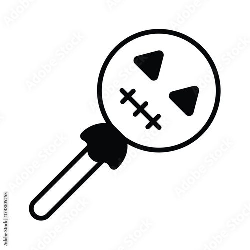 Creepy lollipop flat outline icon perfect for trick or treat Halloween