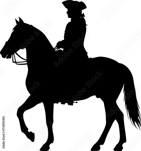 Classic Gentleman Rider Silhouette for Historical Art and Crafts