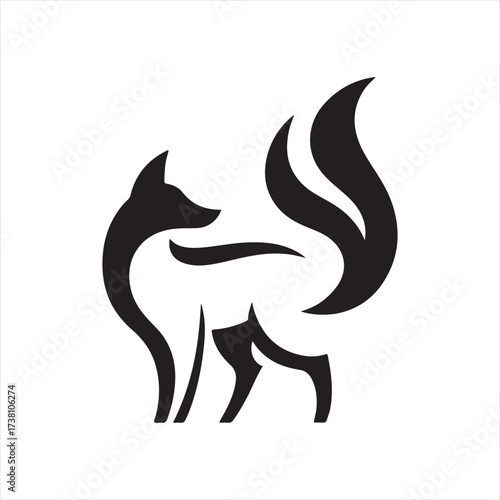 Eclipse fox vector silhouette clip art icon designs illustration. fox ion set collections.
