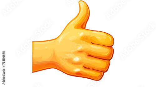Positive Emotions Expressed with Thumbs Up Emoji Vector Illustration Simple Design