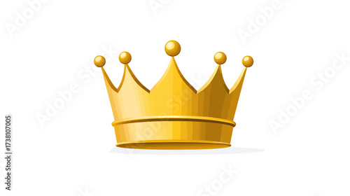 Golden Crown Icon, Vector Design, Digital Graphics, Minimal, Flat Style