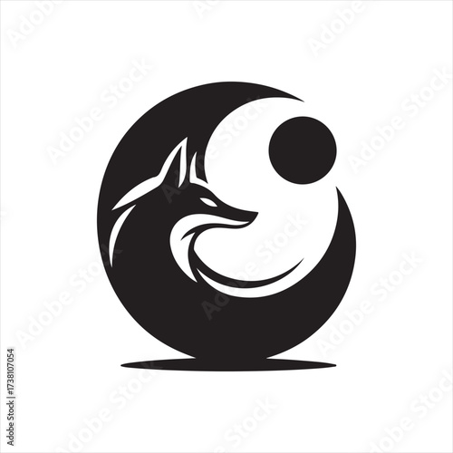 Eclipse fox vector silhouette clip art icon designs illustration. fox ion set collections.
