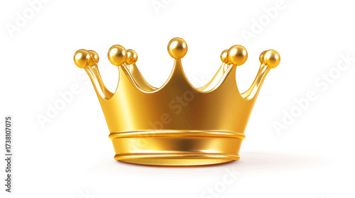 Golden Crown Symbol, Graphic Design, Digital Illustration, Bright Environment, Elegant Viewpoint, Royal Concept