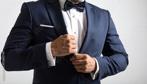 Groom Adjusting Cufflinks in Classic Dark Suit – Realistic HD Stock Photo