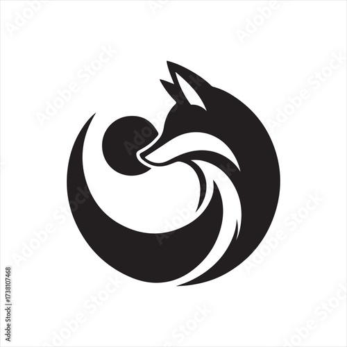 Eclipse fox vector silhouette clip art icon designs illustration. fox ion set collections.
