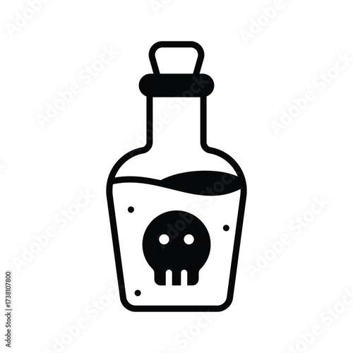 Magical flask with potion for witches and spooky Halloween themes