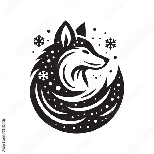 Eclipse fox vector silhouette clip art icon designs illustration. fox ion set collections.
