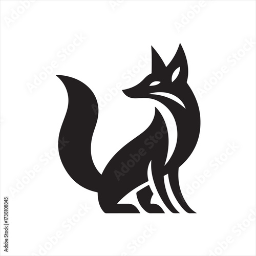 Eclipse fox vector silhouette clip art icon designs illustration. fox ion set collections.
