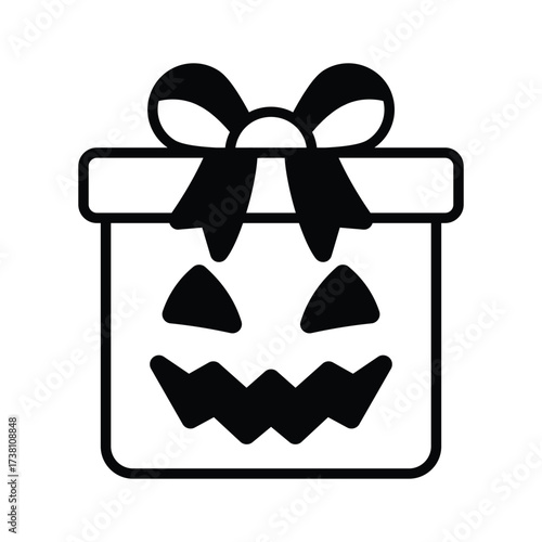 Check this amazing flat outline icon of halloween gift box in modern style