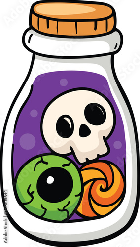 illustration halloween candy hand drawn concept vector