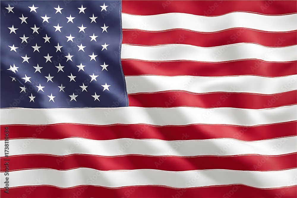 Obraz premium Waving American Flag Close Up.