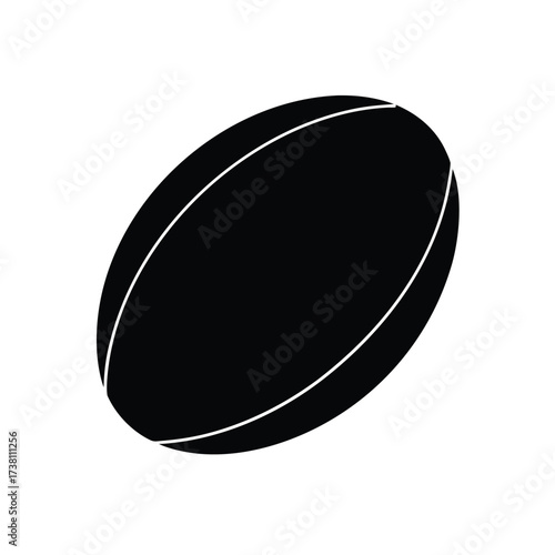 Dynamic black football silhouette on a clean white background for sports designs