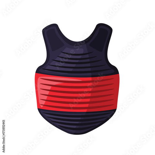 Body protector pencak silat vector illustration, silat chest guard protector icon, pencak silat training outfit protective equipment, martial arts protective gear for self defense practice