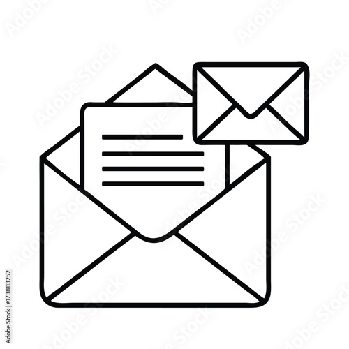 Modern communication icon featuring a stylized envelope with a chat bubble overlay symbolizing messages feedback or customer service interactions