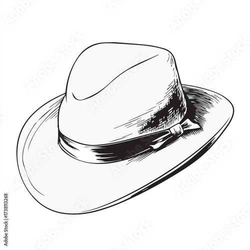 panama hat on white background