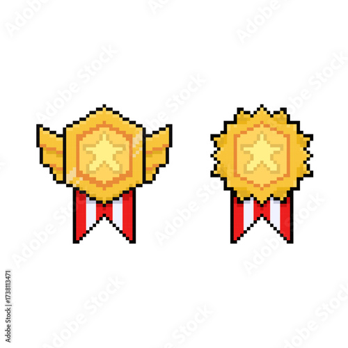 badge achievement draw pixel art