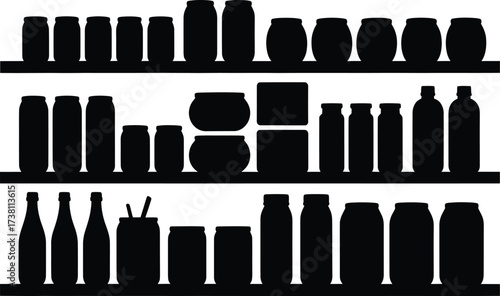 Pantry perfection showcase featuring organized jars and bottles on shelves, ideal for kitchen storage inspiration and organized living, a modern minimalist design