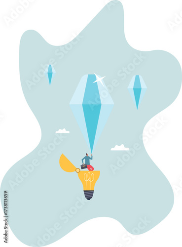 discover opportunity or benefit from idea,.about a man and his life.