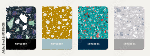 Note book cover design. Terrazzo abstract
