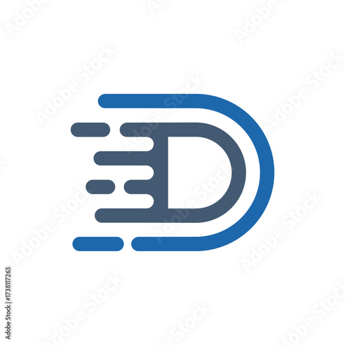 d digital letter next abstract logo modern style