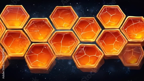 Abstract honeycomb pattern with warm orange and brown colors