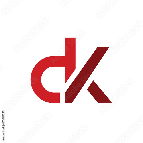 dk letters abstract logo modern style