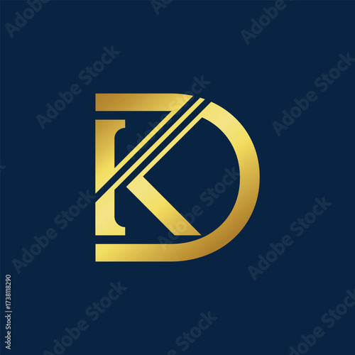 dk letters abstract logo modern style