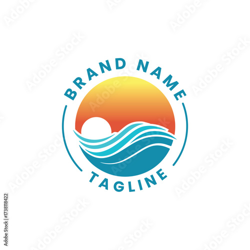 Clean and modern logo design for sea side business, travel agency, tours, travel group or outdoor business.