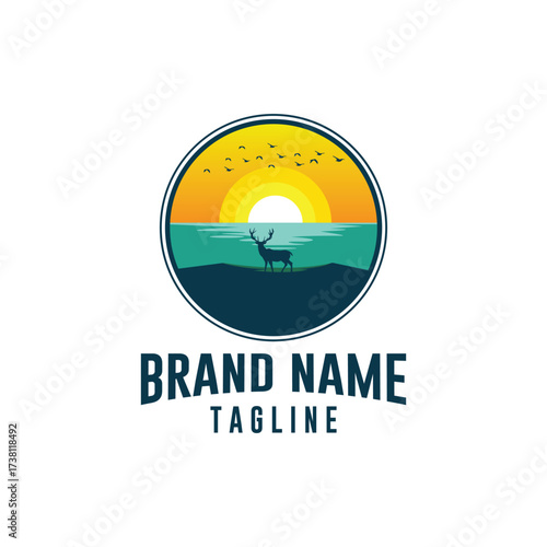 Modern clean and creative logo design for Travel agency, Animal life, Hunting, Resort and park.