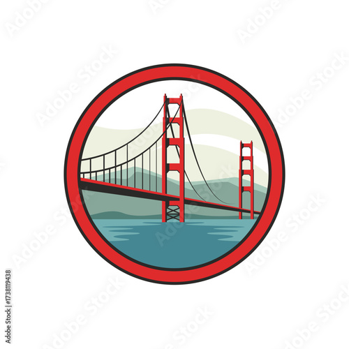 golden gate abstract logo modern style