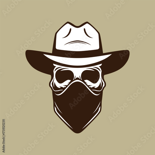 skull cute abstract logo modern style