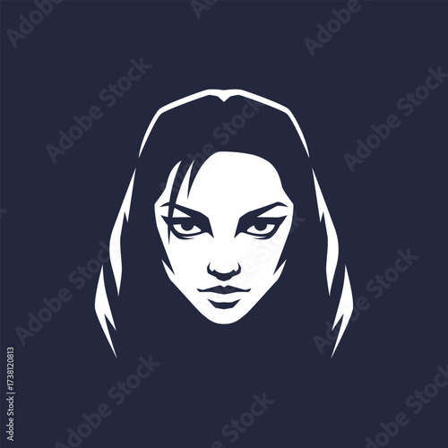woman face abstract logo modern style