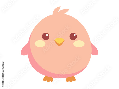 Cute cartoon chick illustration with soft colors on a white background for children and animal lovers