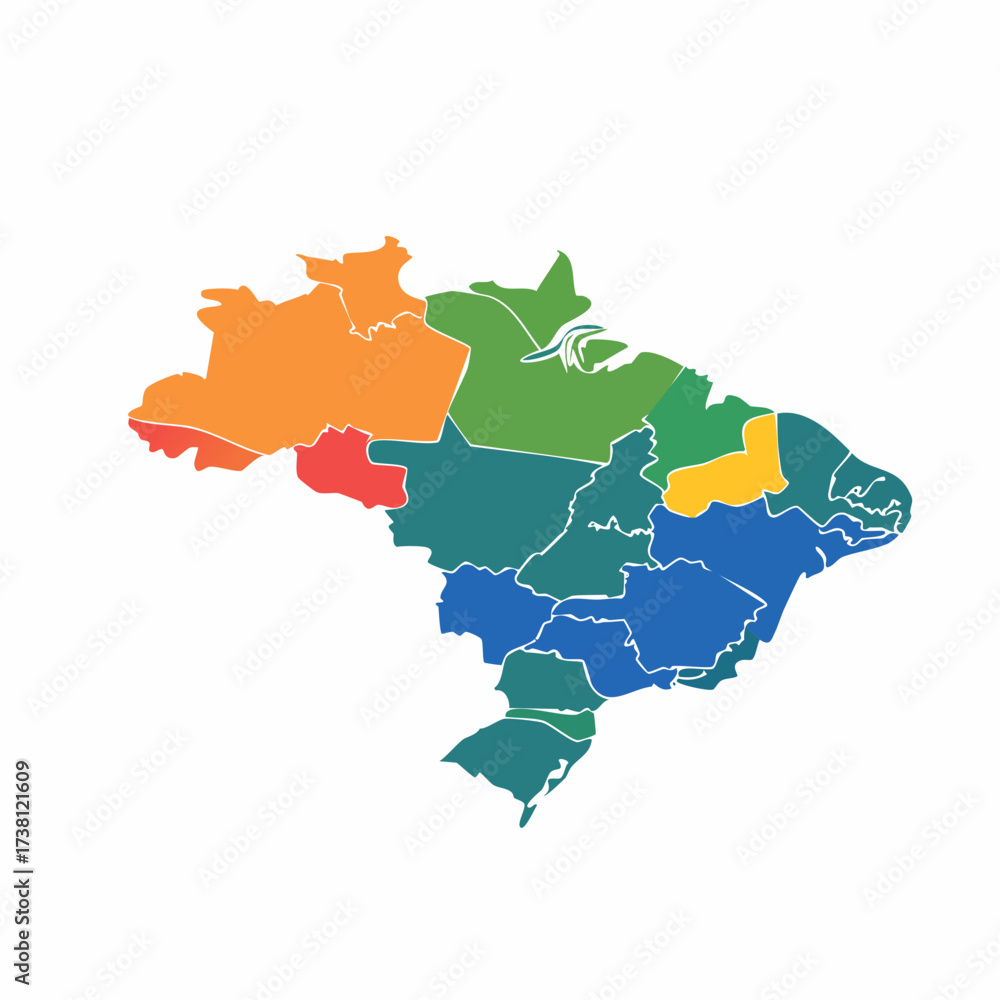 Obraz premium Colored vector map