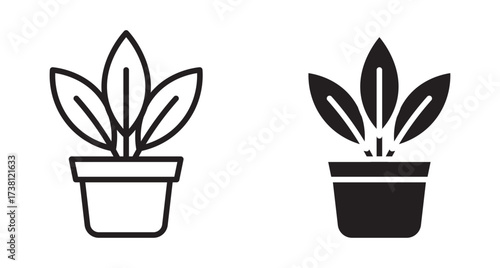 Indoor plant icon , Houseplant icon , vector illustration .