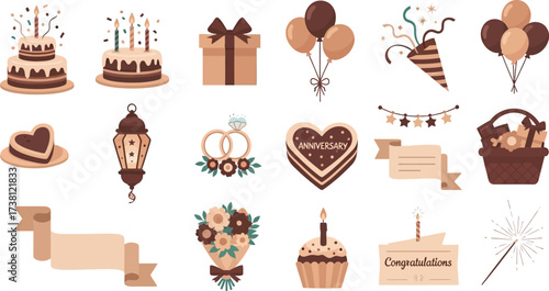 Celebration birthday cake gift balloons anniversary party decoration