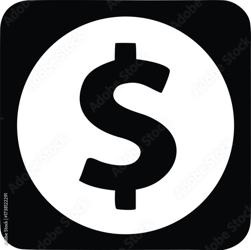 Simple black and white dollar sign icon a classic symbol of finance wealth and money transactions for your projects