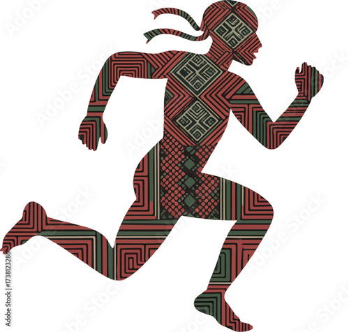 Energetic Runner: A stylized graphic depicts a vibrant silhouette of a determined runner, embodying speed, endurance, and the spirit of competition. 
