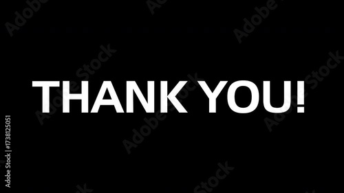 Thank You message displayed in bold white letters on a black background
